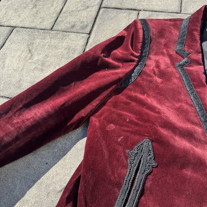 2018 Saint Laurent Paris Maroon Velour Blazer