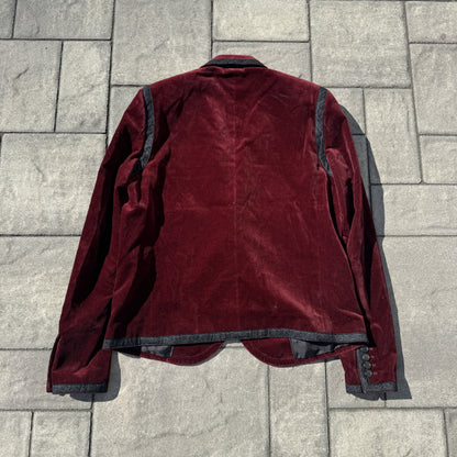 2018 Saint Laurent Paris Maroon Velour Blazer
