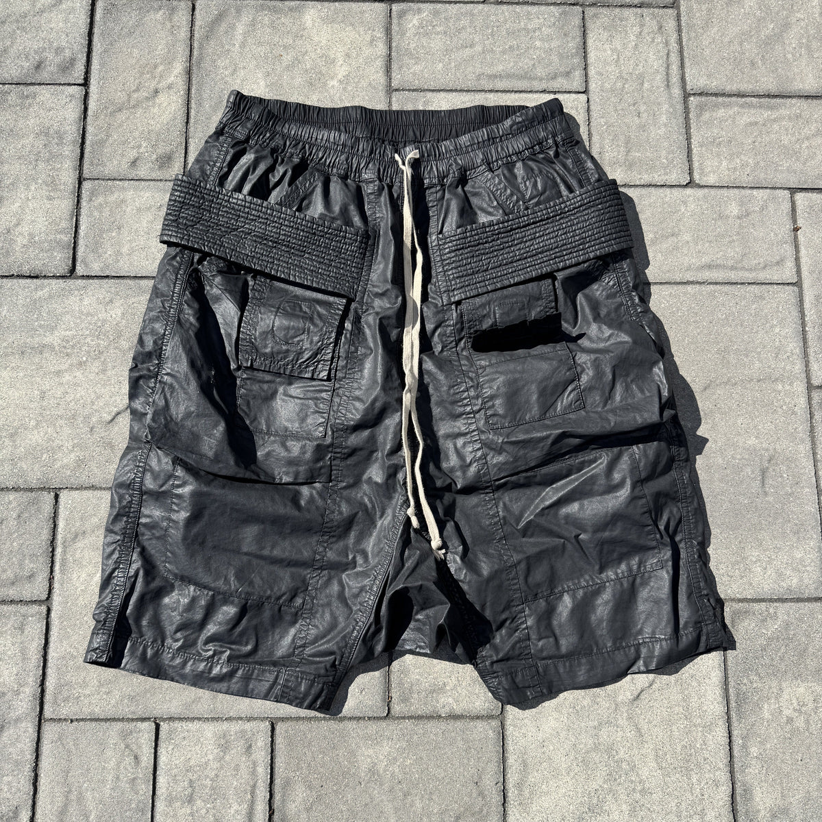 SS15 Rick Owens Waxed Creatch Shorts