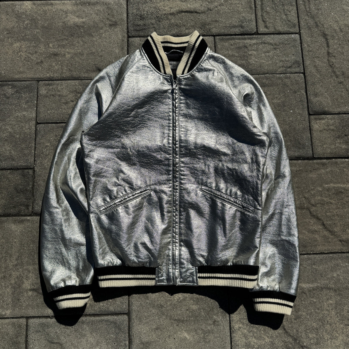 FW13 Saint Laurent Paris Silver Jacket
