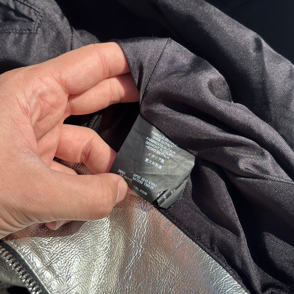 FW13 Saint Laurent Paris Silver Jacket