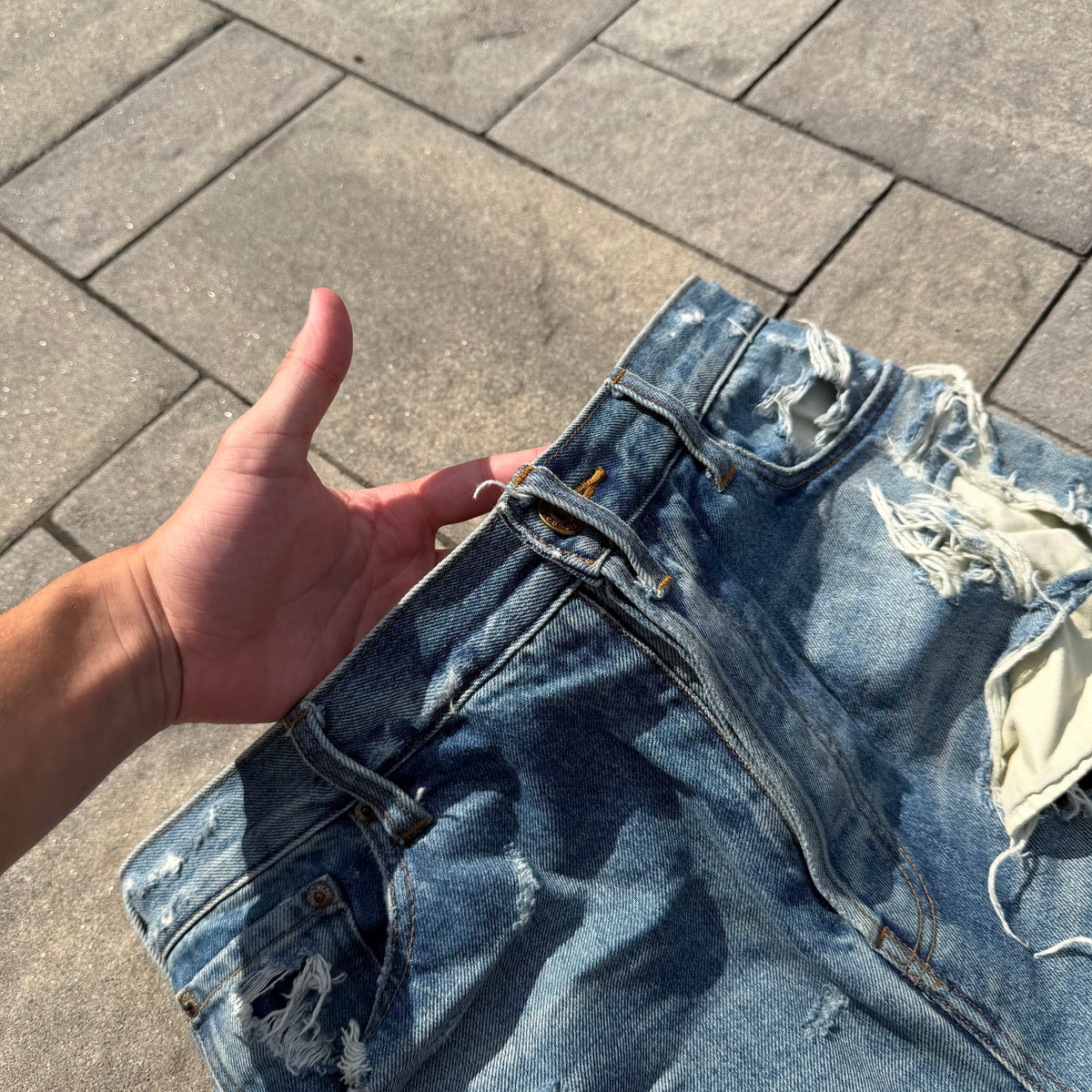 2021 Balenciaga Distressed Denim