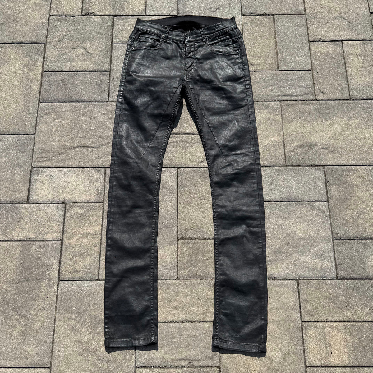 FW13 Rick Owens Black Wax Detroit Cut Denim