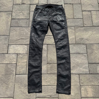FW13 Rick Owens Black Wax Detroit Cut Denim