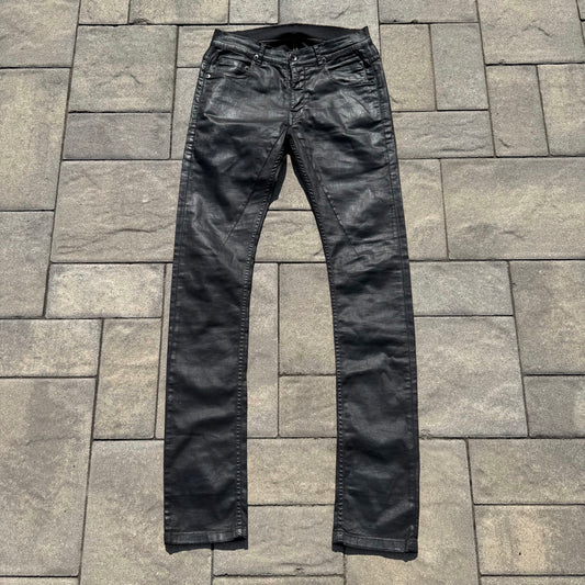 FW13 Rick Owens Black Wax Detroit Cut Denim