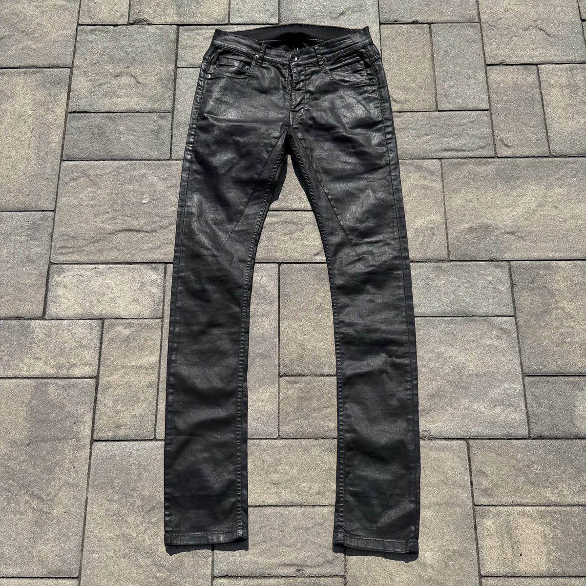 FW13 Rick Owens Black Wax Detroit Cut Denim