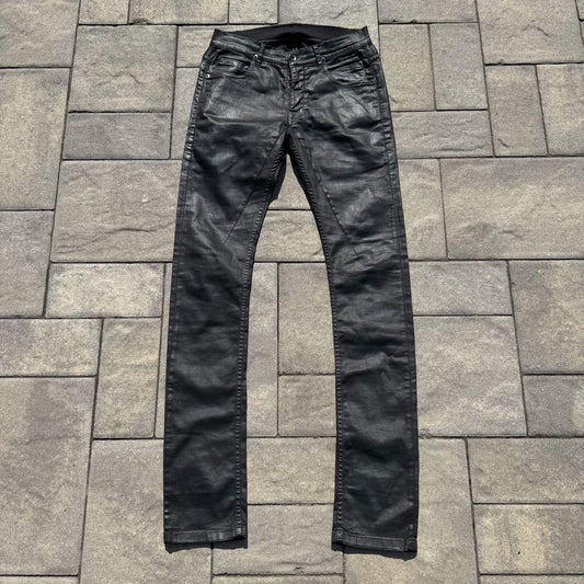 FW13 Rick Owens Black Wax Detroit Cut Denim