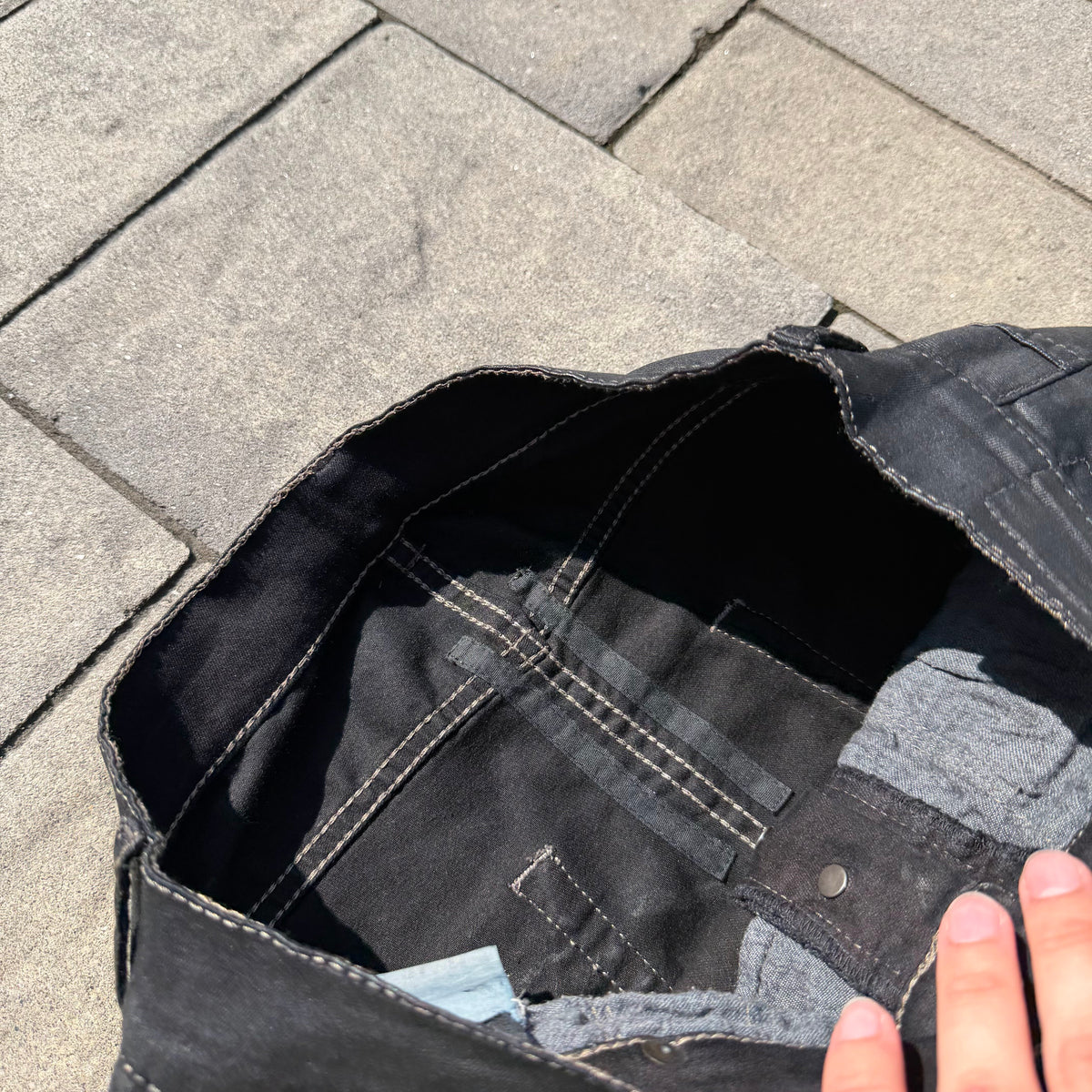 FW13 Rick Owens Black Wax Detroit Cut Denim