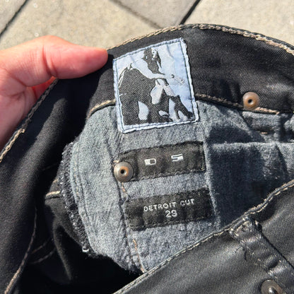 FW13 Rick Owens Black Wax Detroit Cut Denim