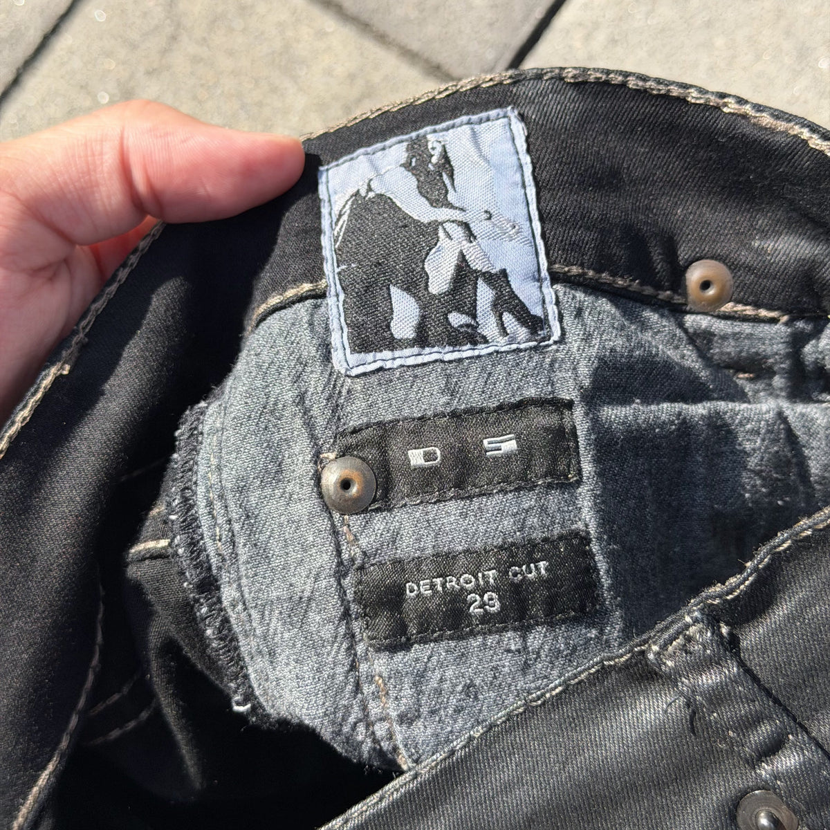 FW13 Rick Owens Black Wax Detroit Cut Denim