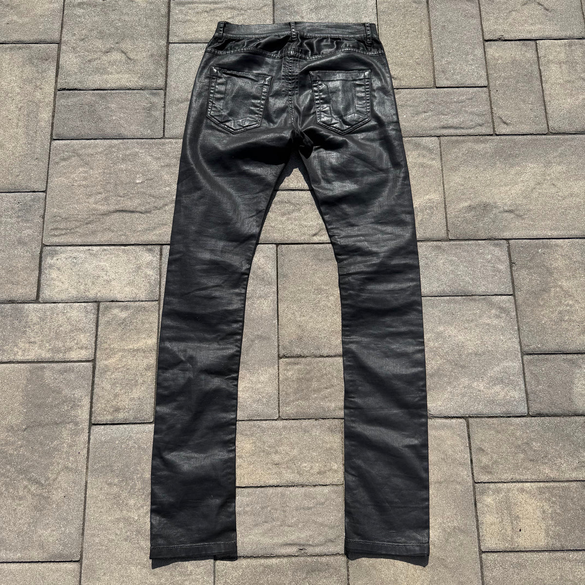 FW13 Rick Owens Black Wax Detroit Cut Denim