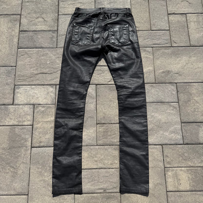 FW13 Rick Owens Black Wax Detroit Cut Denim