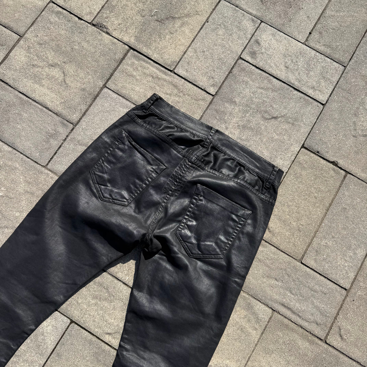 FW13 Rick Owens Black Wax Detroit Cut Denim