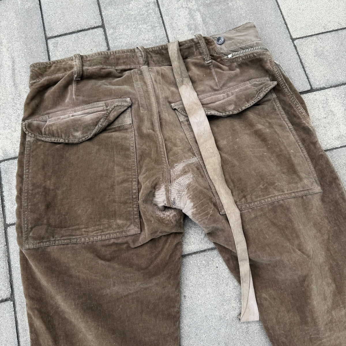 SS08 Rick Owens Brown Velvet Aircut Pants