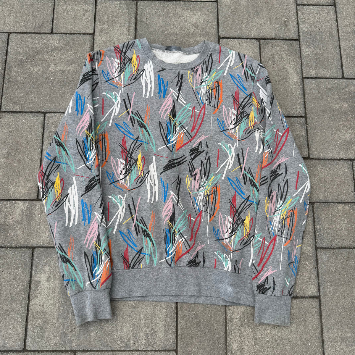 SS15 Dior Homme Grey Scribble Crewneck
