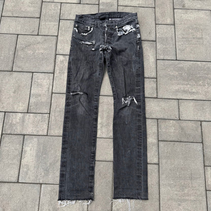 SS10 Dior Homme Grey Pierced Denim