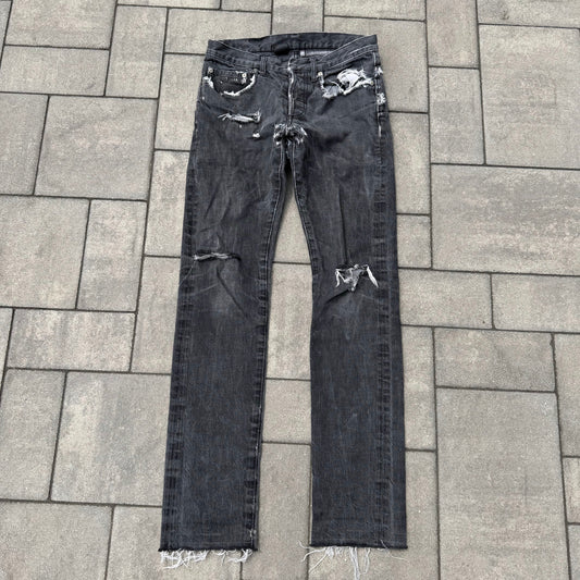 SS10 Dior Homme Grey Pierced Denim