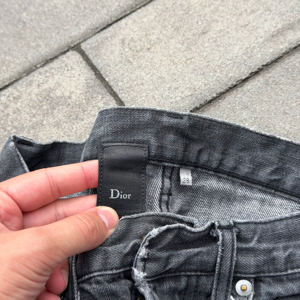 SS10 Dior Homme Grey Pierced Denim