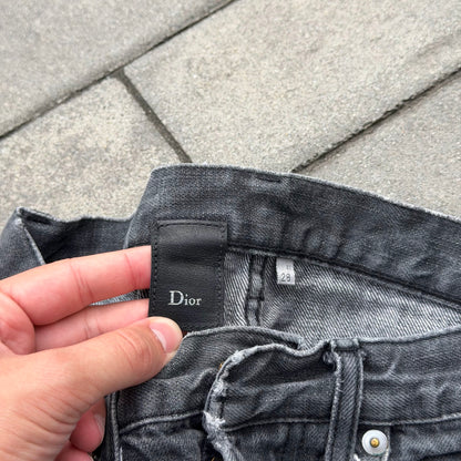 SS10 Dior Homme Grey Pierced Denim