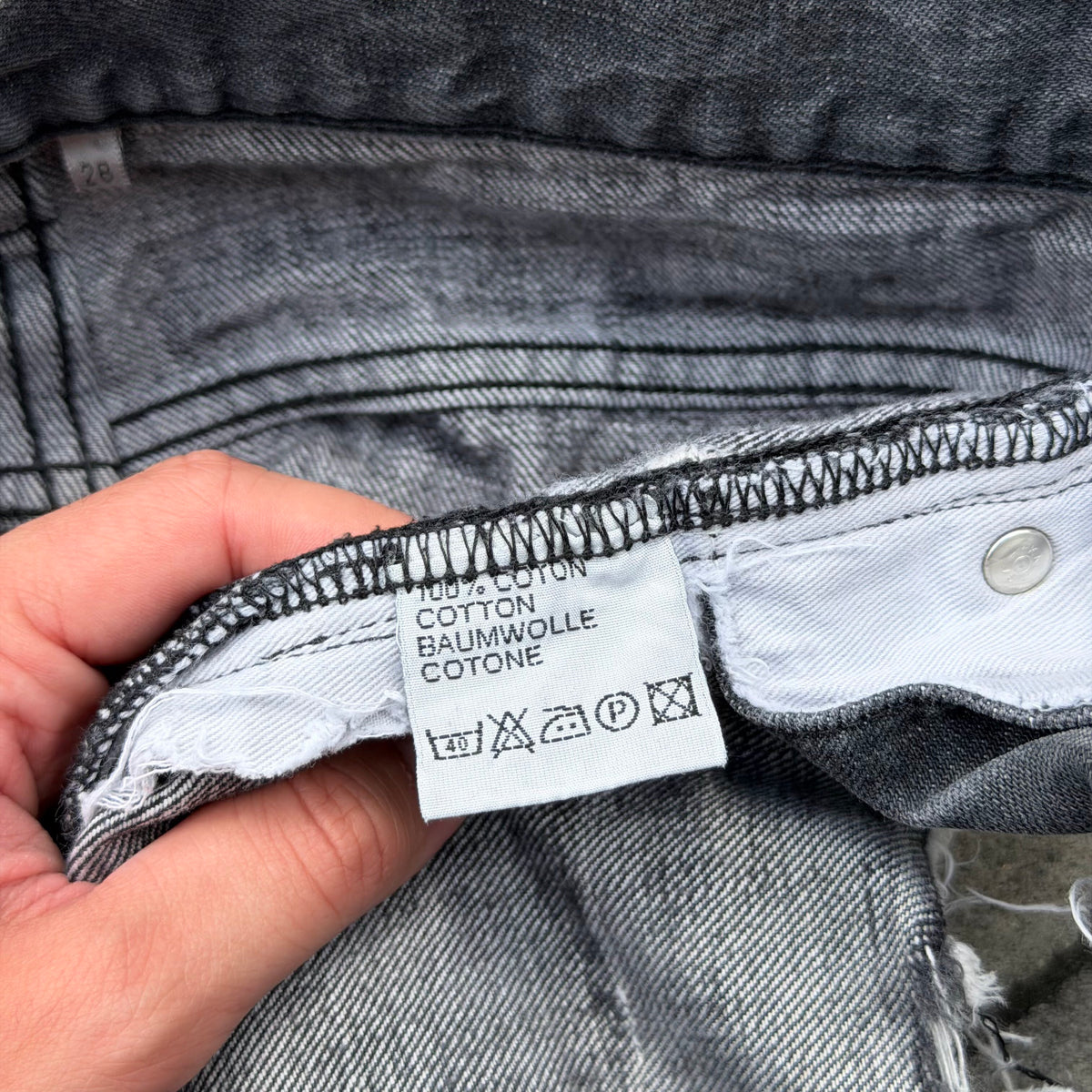 SS10 Dior Homme Grey Pierced Denim