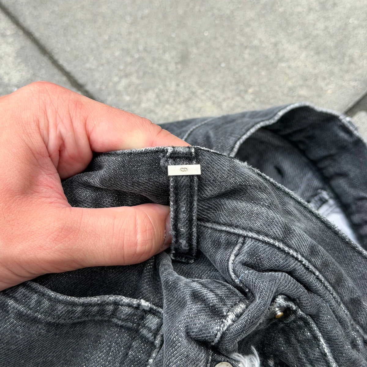 SS10 Dior Homme Grey Pierced Denim