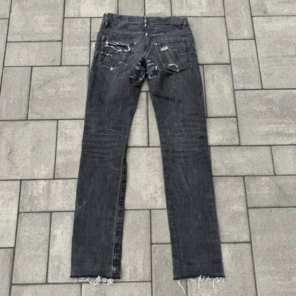 SS10 Dior Homme Grey Pierced Denim