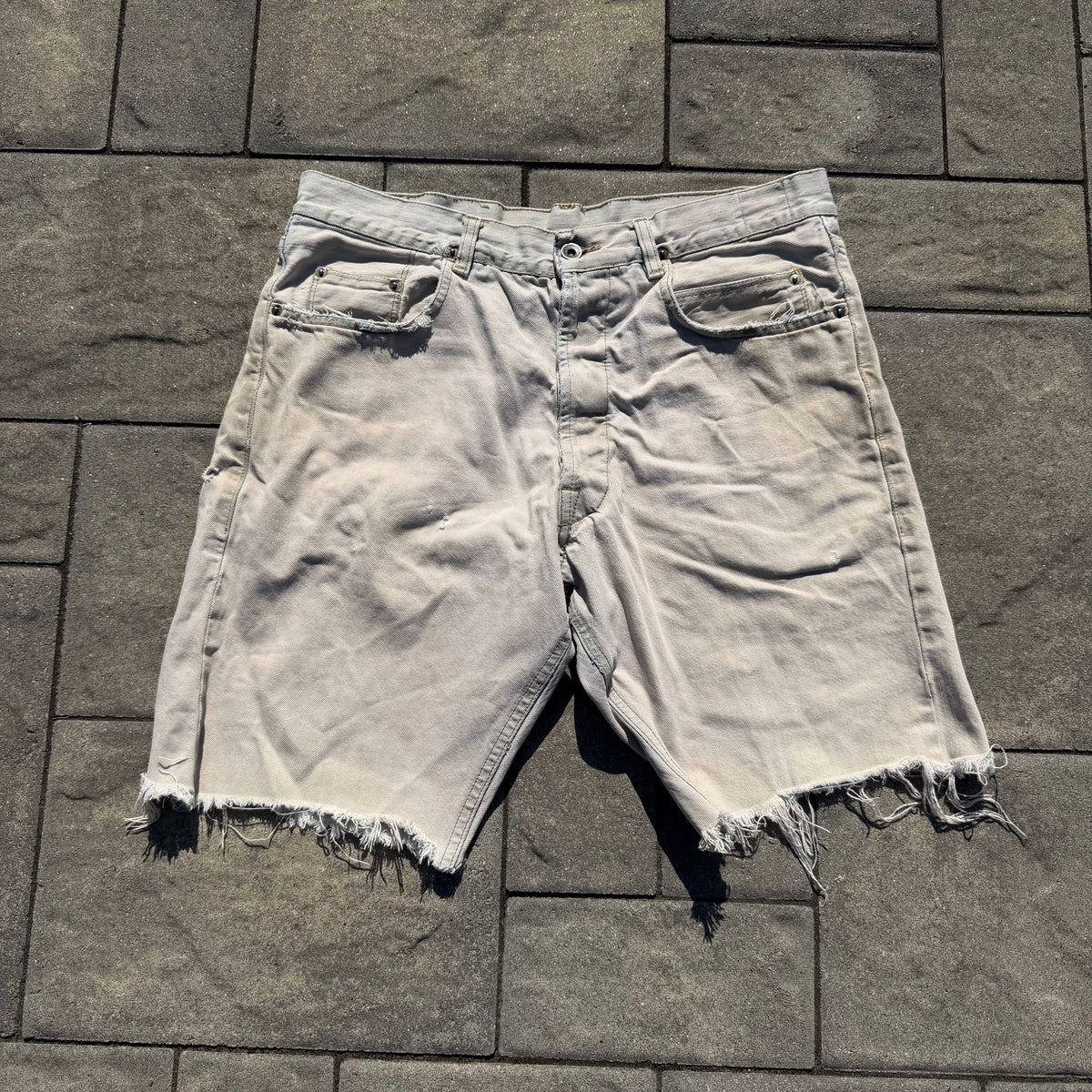 AW06 Rick Owens Beige Denim Shorts
