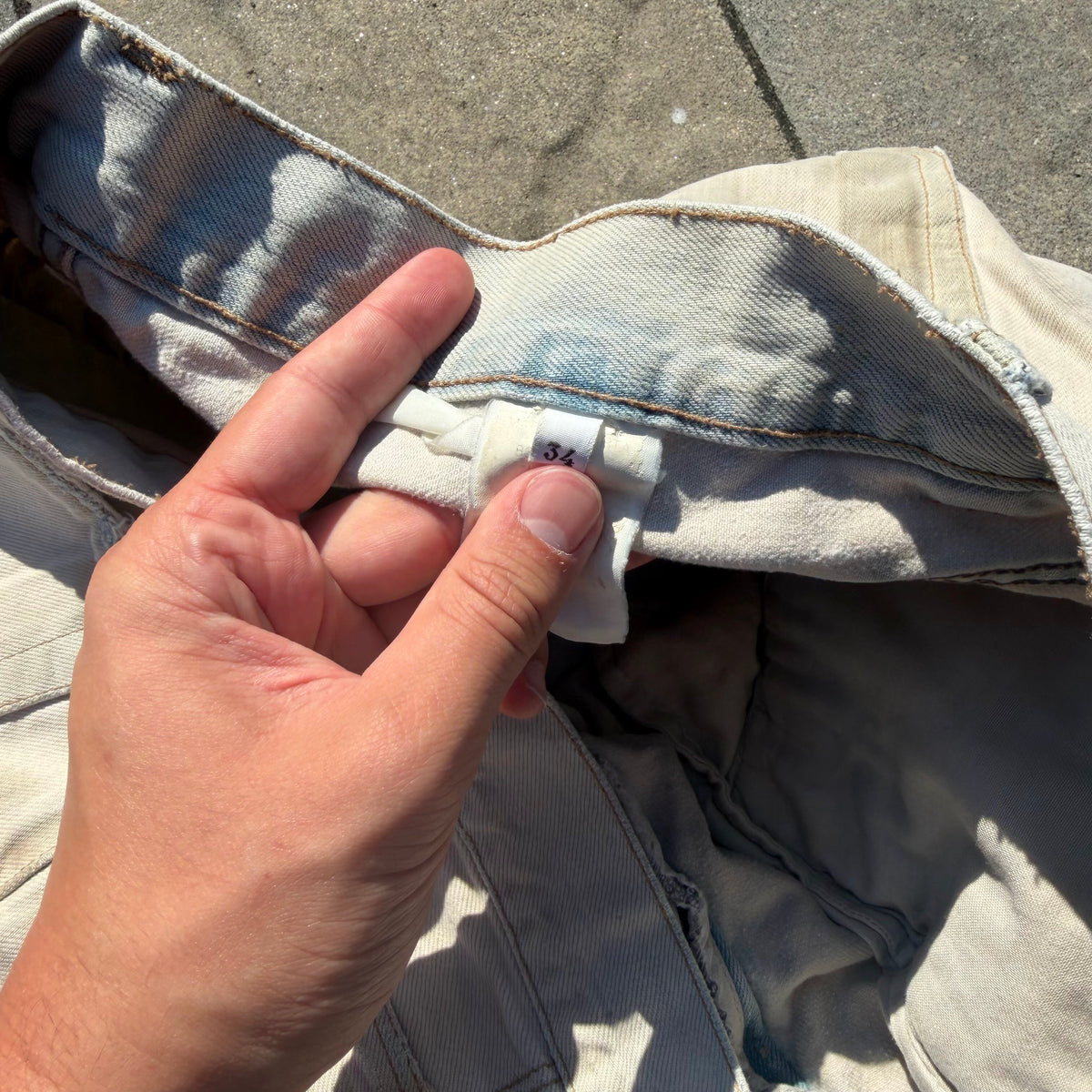 AW06 Rick Owens Beige Denim Shorts