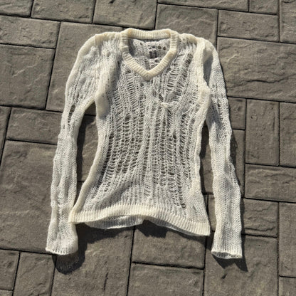 SS22 Rick Owens White Knit Top