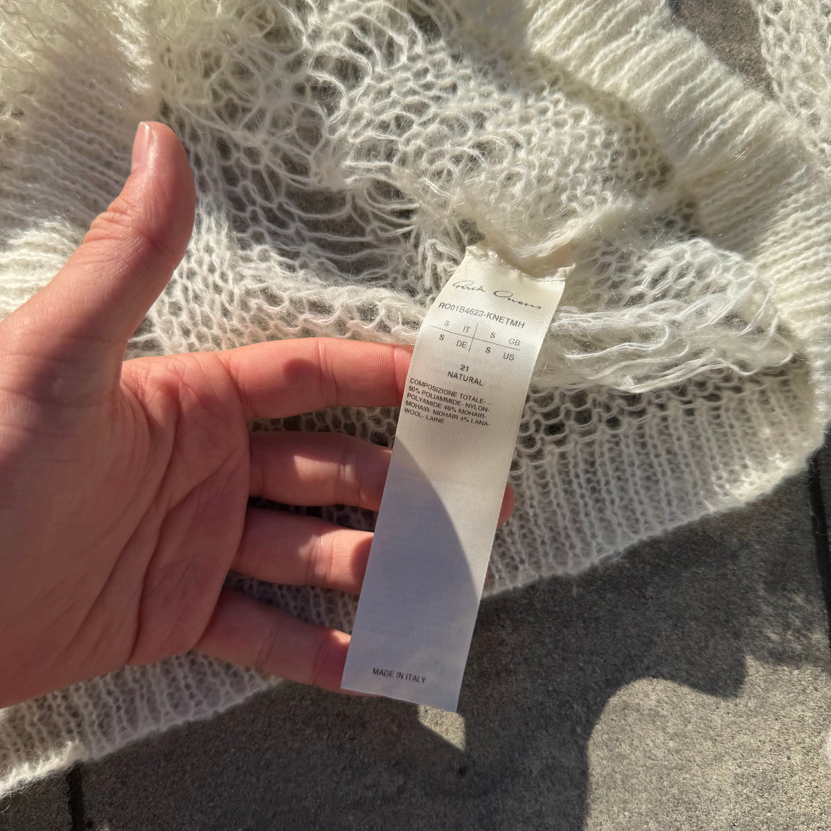 SS22 Rick Owens White Knit Top