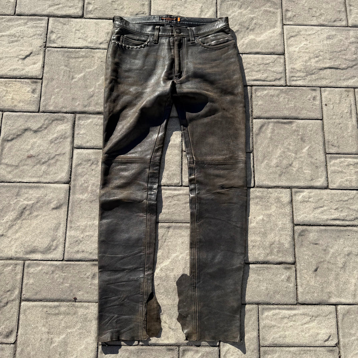AW05 Undercover Lamb Leather Studded Pants