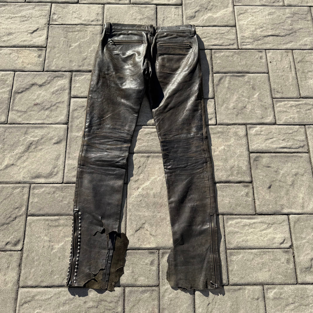 AW05 Undercover Lamb Leather Studded Pants