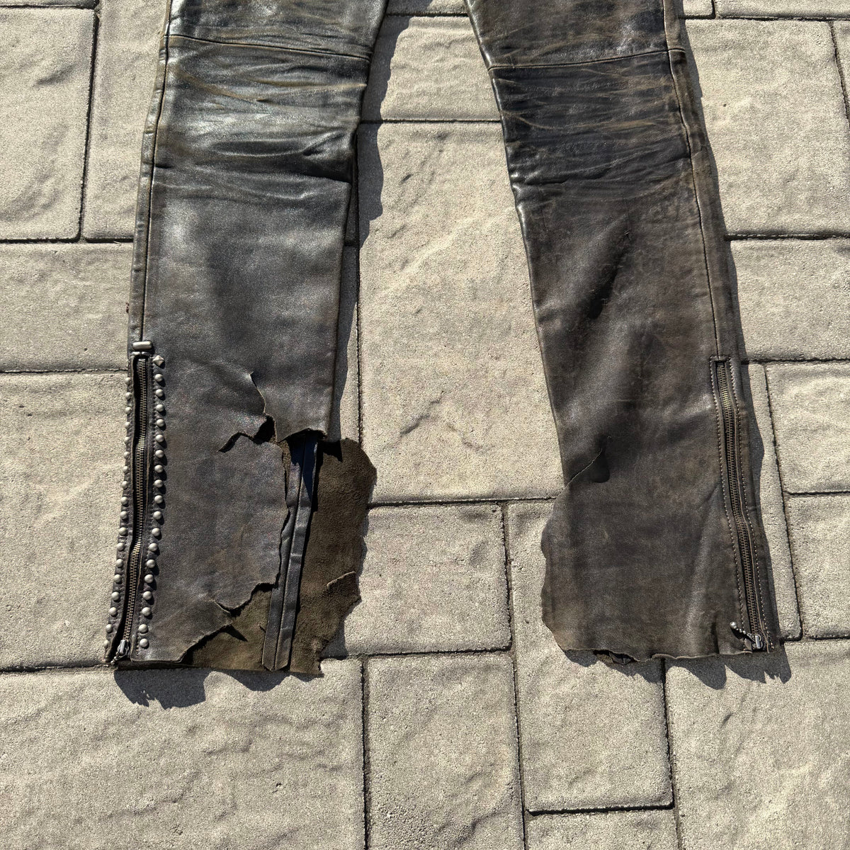 AW05 Undercover Lamb Leather Studded Pants