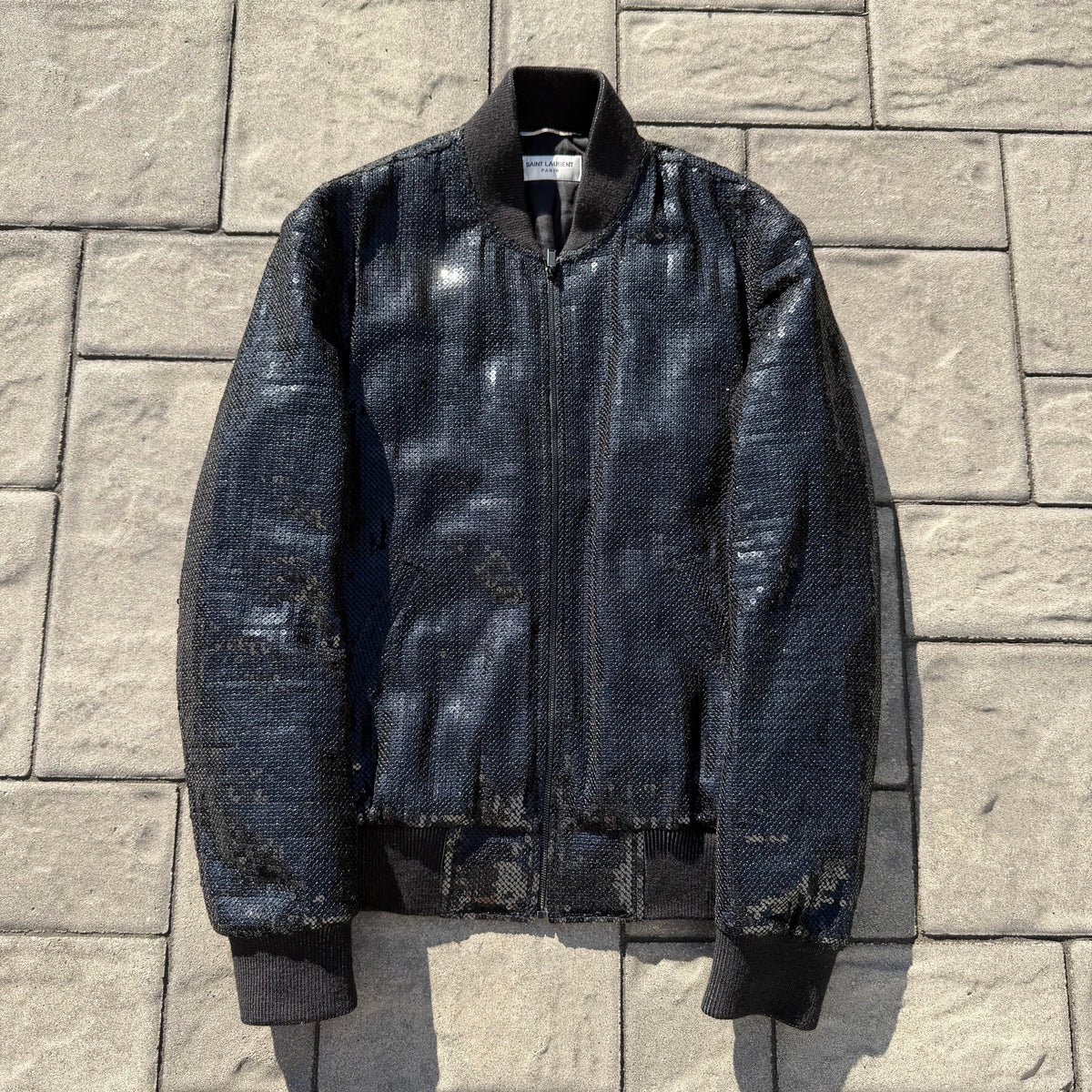 2017 Saint Laurent Paris Sequin Bomber Jacket