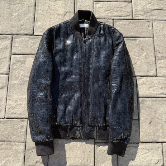 2017 Saint Laurent Paris Sequin Bomber Jacket