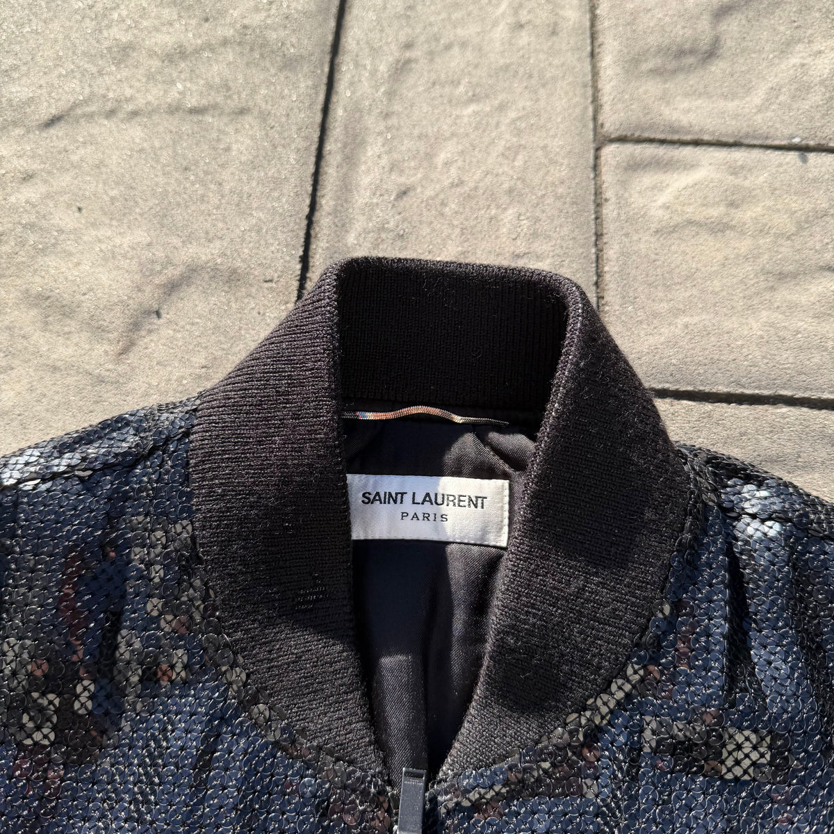 2017 Saint Laurent Paris Sequin Bomber Jacket