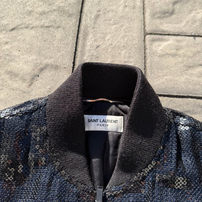 2017 Saint Laurent Paris Sequin Bomber Jacket