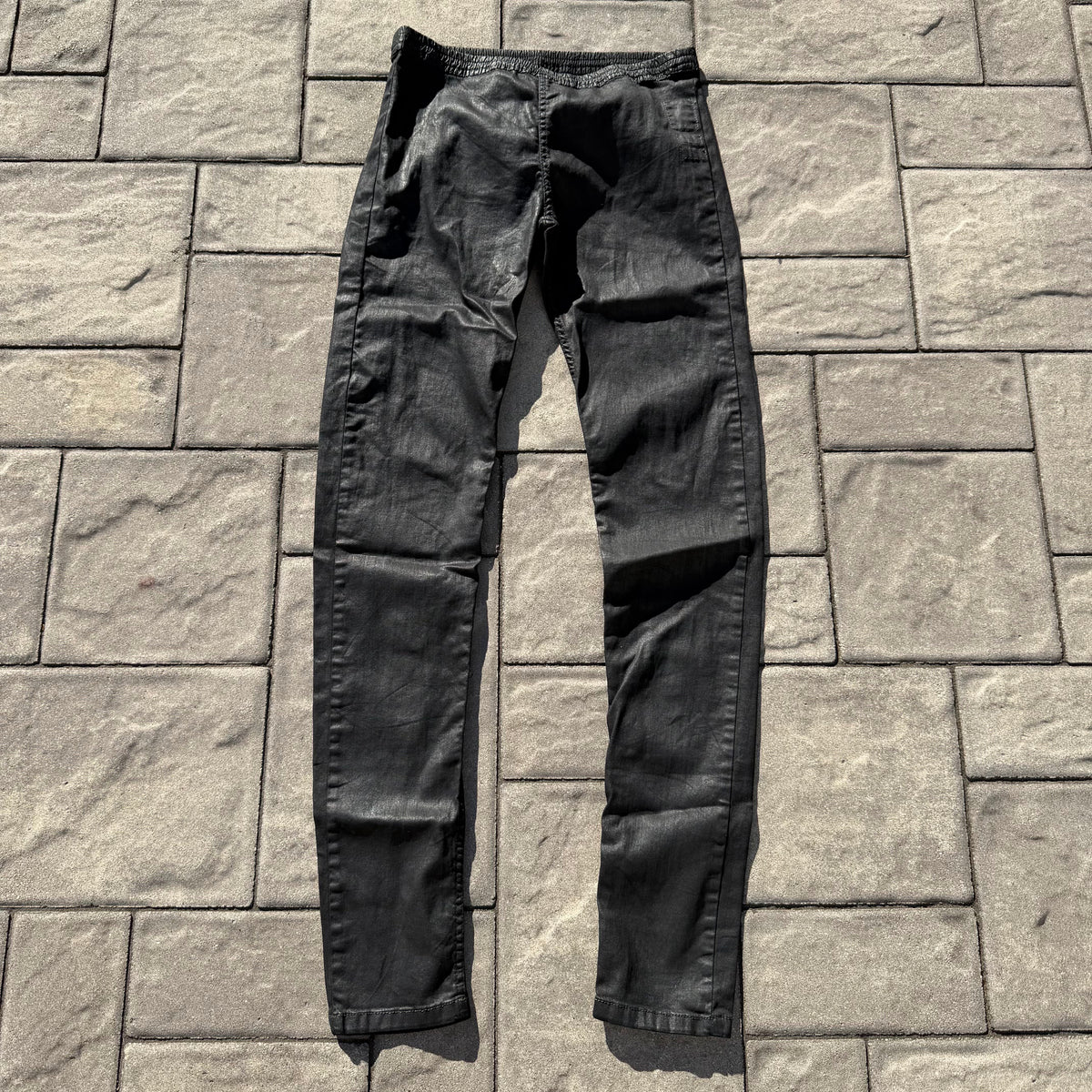 FW13 Rick Owens Black Waxed Leggings
