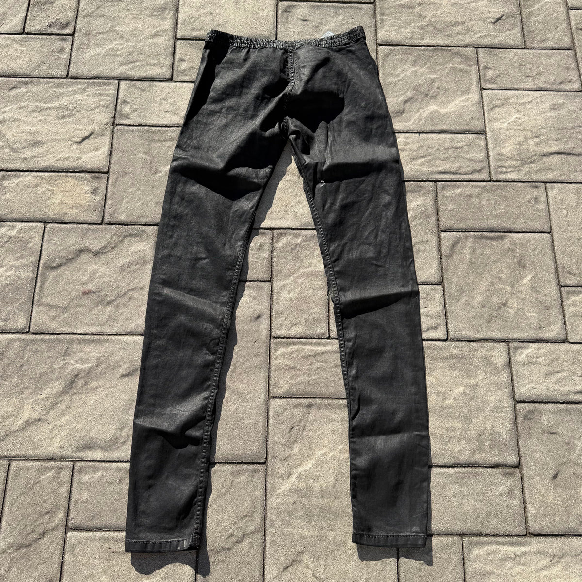 FW13 Rick Owens Black Waxed Leggings
