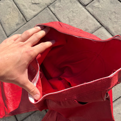 Rick Owens Red Leather Leggings