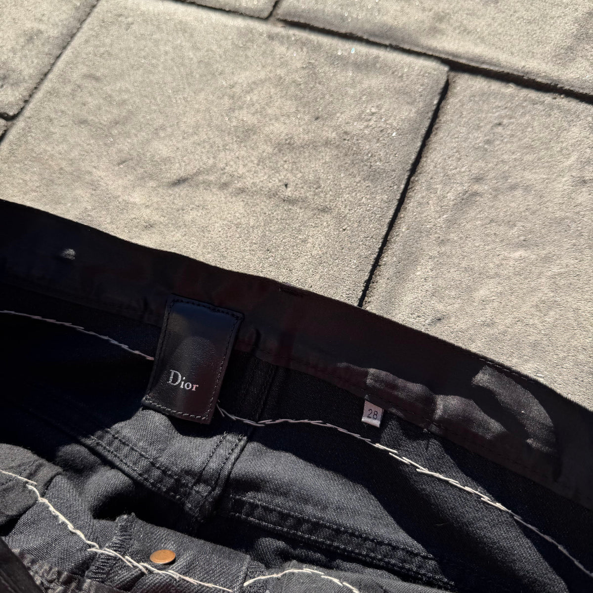 AW06 Dior Homme Satin Cummerbund Denim