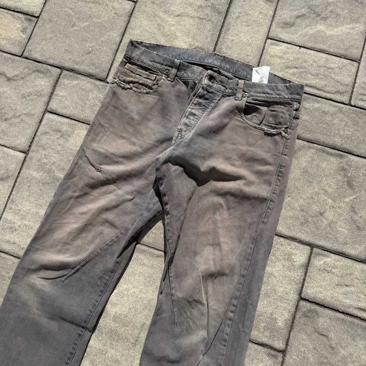 FW06 Rick Owens Grey Wash Detroit Cut Denim