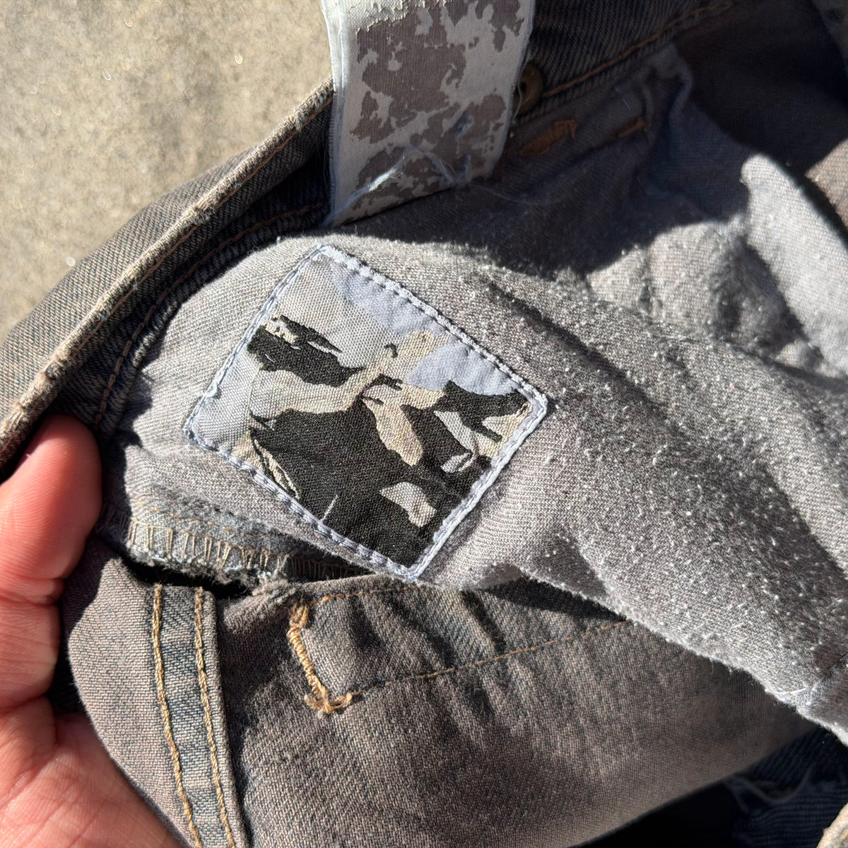 FW06 Rick Owens Grey Wash Detroit Cut Denim
