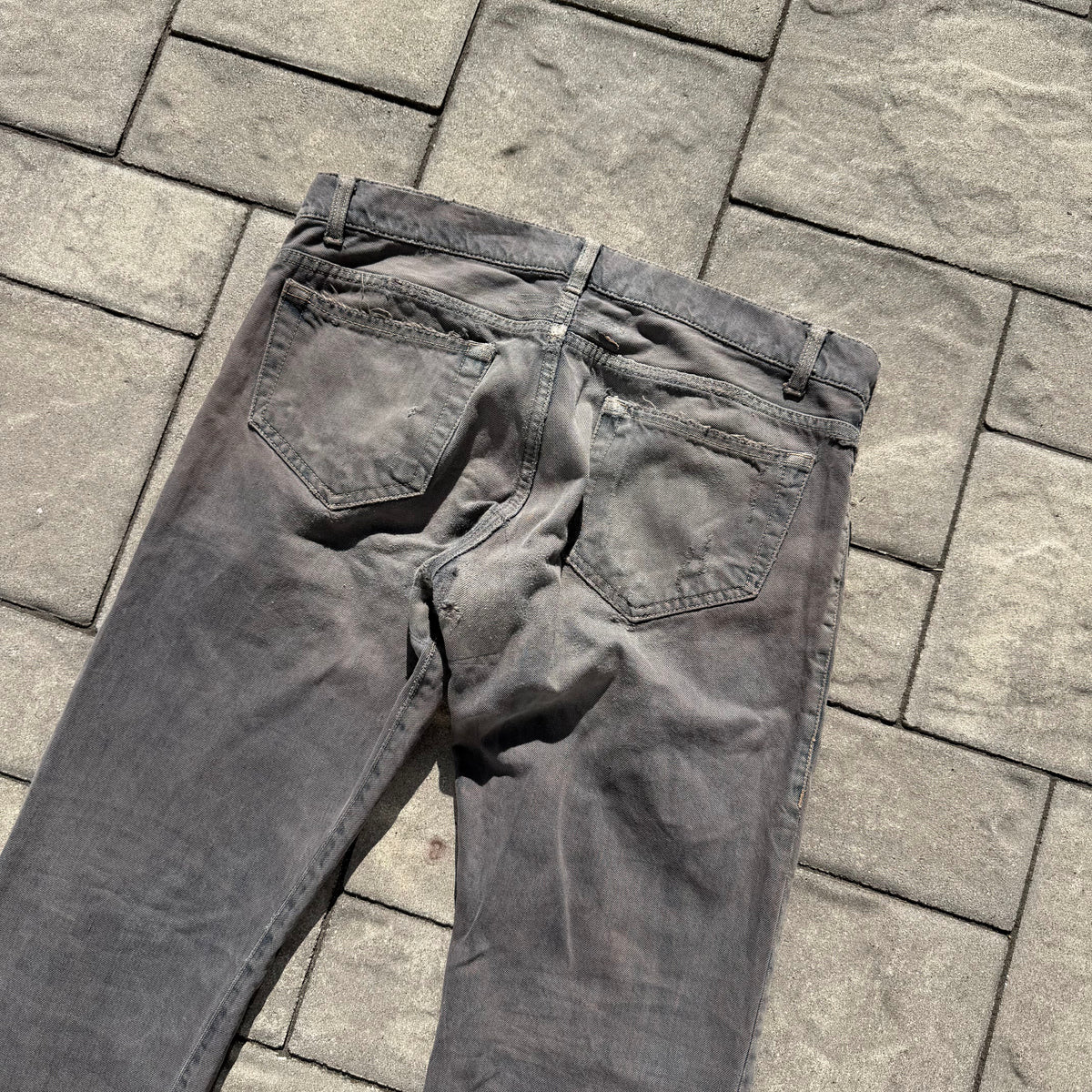 FW06 Rick Owens Grey Wash Detroit Cut Denim