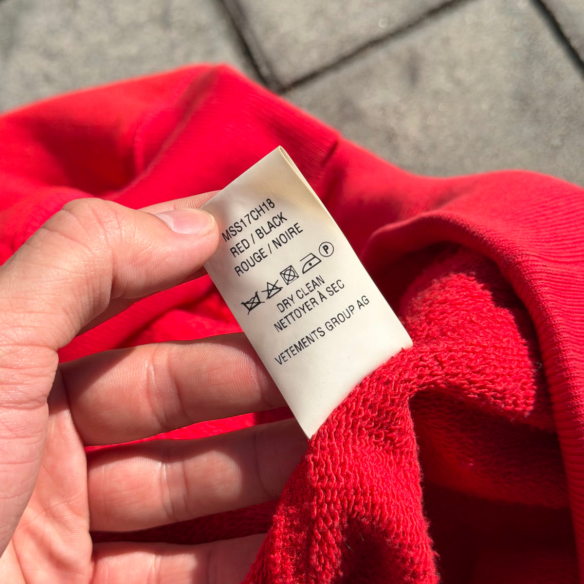 SS17 Vetements Champion Antwerp Hoodie