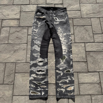FW22 Givenchy Black Moleskin Boro Denim