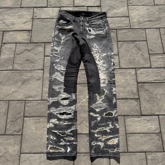 FW22 Givenchy Black Moleskin Boro Denim