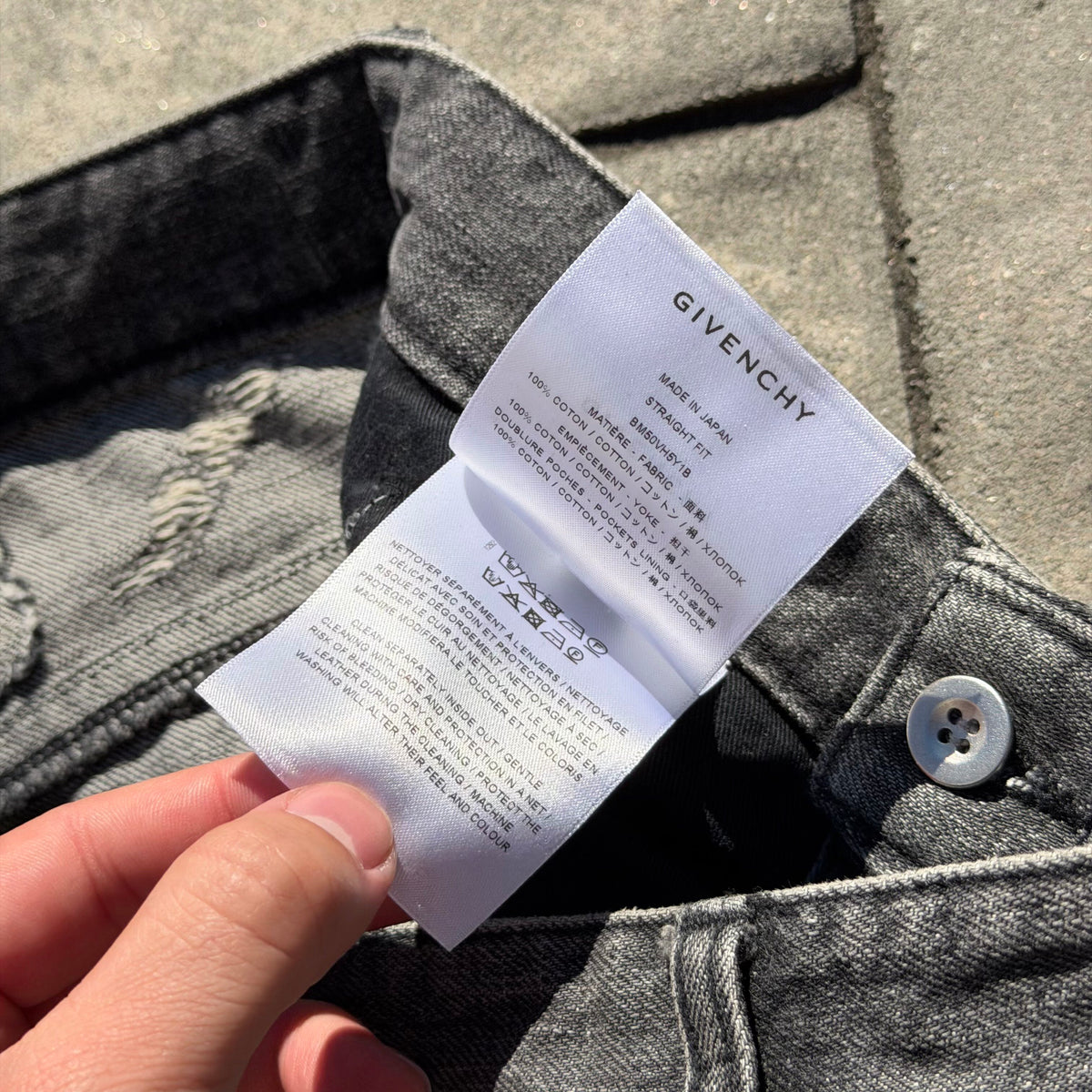 FW22 Givenchy Black Moleskin Boro Denim