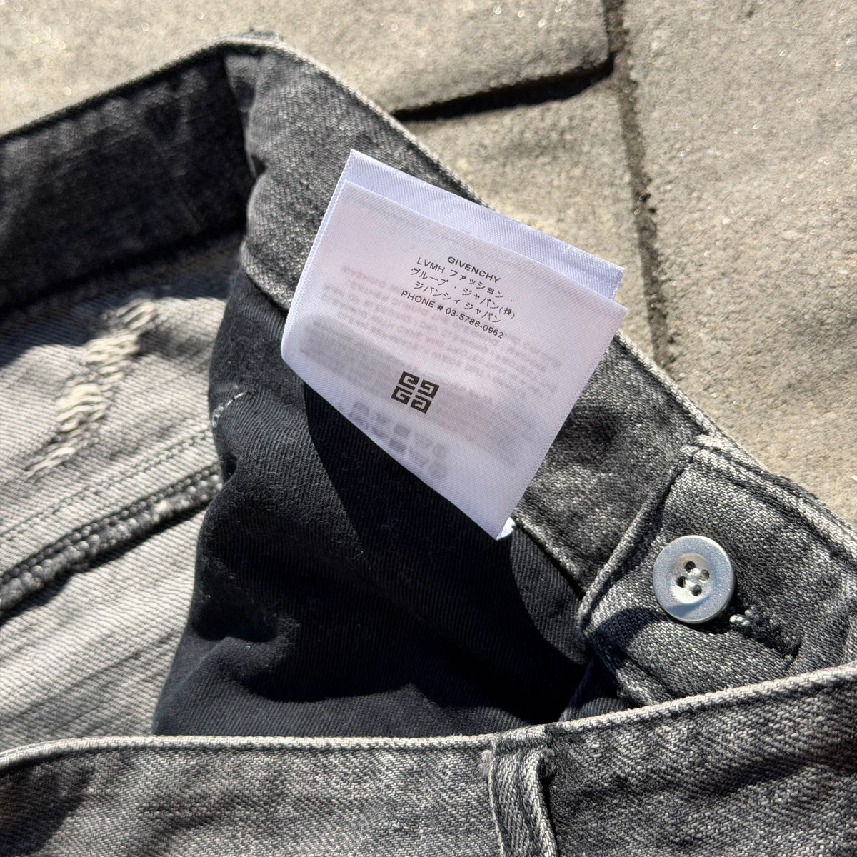 FW22 Givenchy Black Moleskin Boro Denim