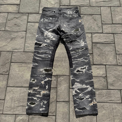 FW22 Givenchy Black Moleskin Boro Denim